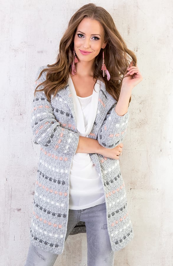 Gebreid Strepen Vest Grijs – shoparchief, foto 3