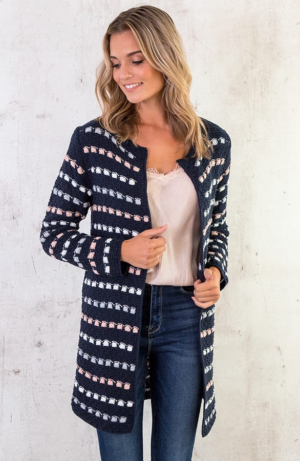 Gebreid Strepen Vest Marine – shoparchief, foto 6