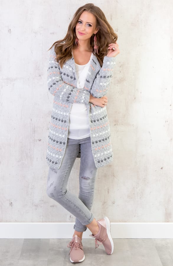 Gebreid Strepen Vest Grijs – shoparchief, foto 5