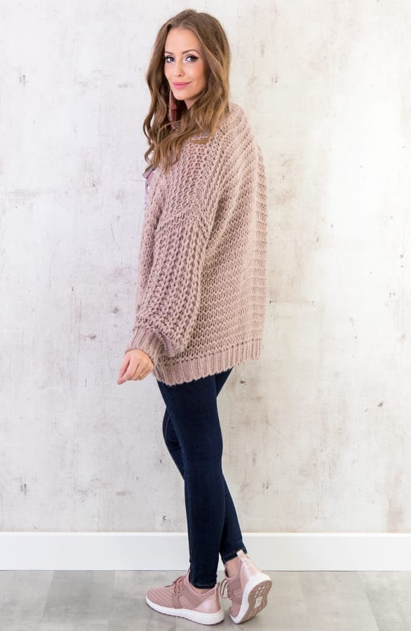 Grof Gebreid Vest Roze – shoparchief, foto 6