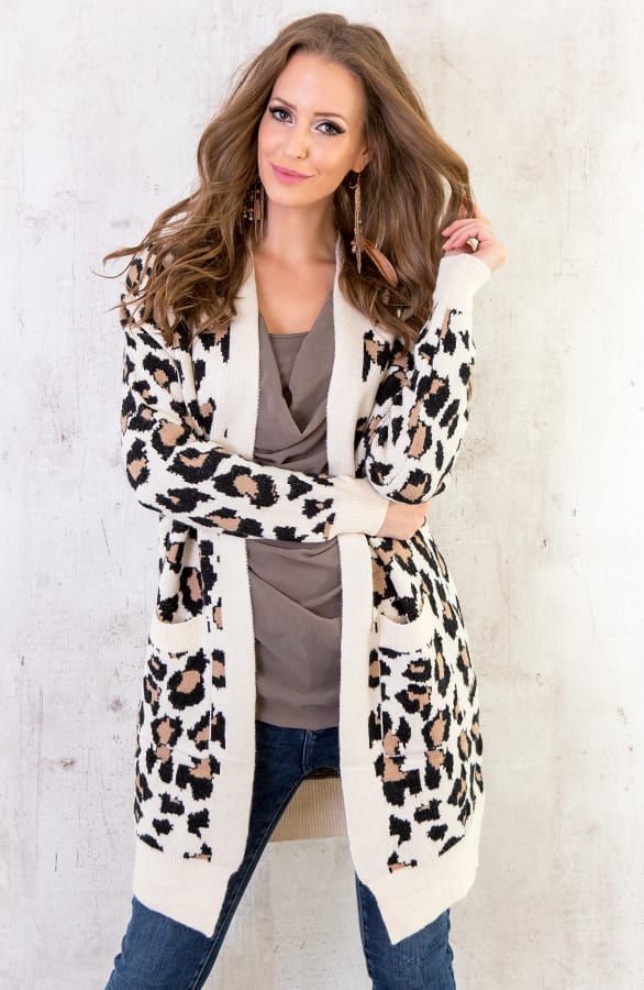 Leopard Vest Lang Creme – shoparchief, foto 5