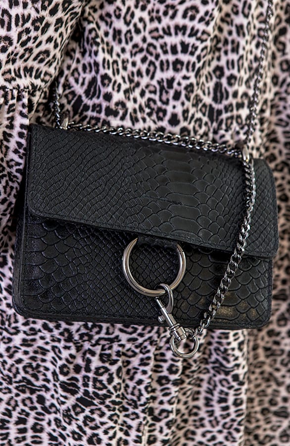 Leren Slangenprint Tas Zwart – shoparchief, foto 3