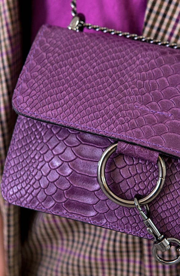 Leren Slangenprint Tas Paars – shoparchief, foto 3