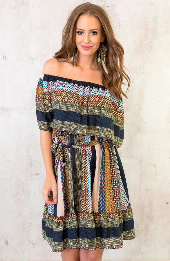 Noa Patchwork Jurk Army – shoparchief, foto 4
