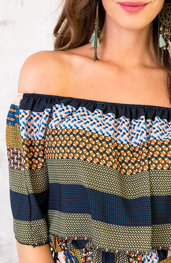 Noa Patchwork Jurk Army – shoparchief, foto 6