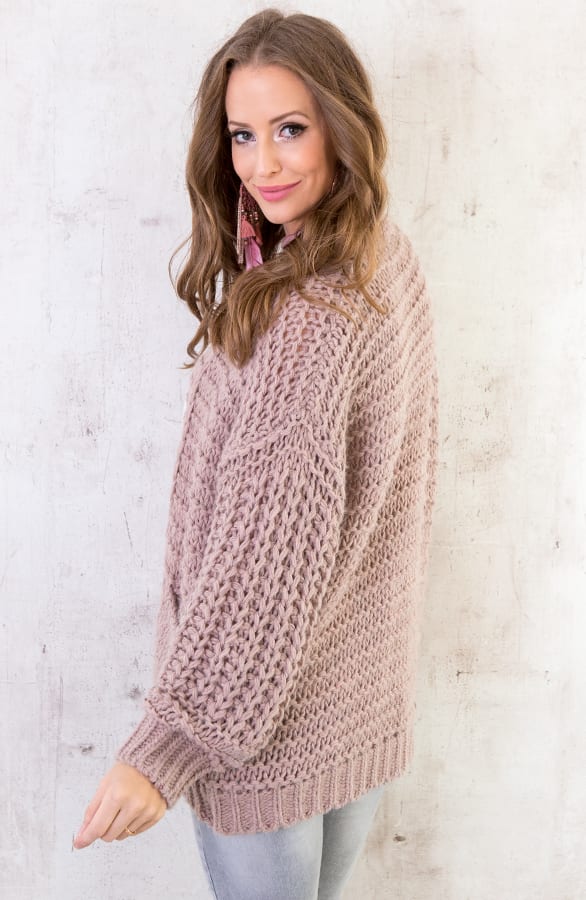 Grof Gebreid Vest Roze – shoparchief, foto 3