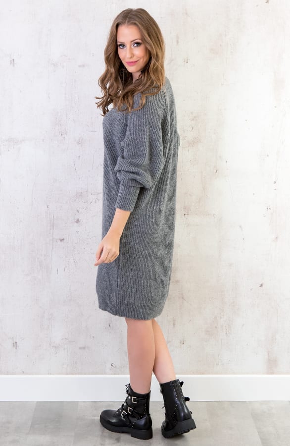 Oversized Tuniek Gebreid Grijs – shoparchief, foto 5
