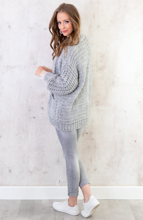 Grof Gebreid Vest Lichtgrijs – shoparchief, foto 4