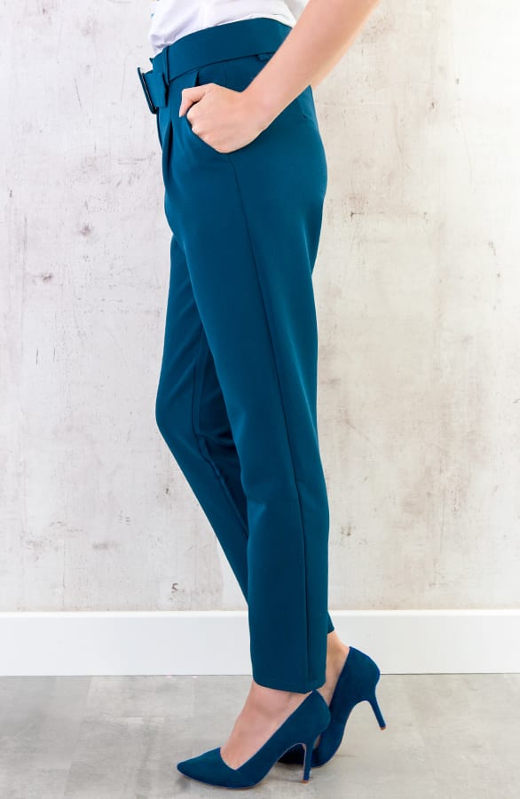 Pantalon Met Riem Petrol – shoparchief, foto 3