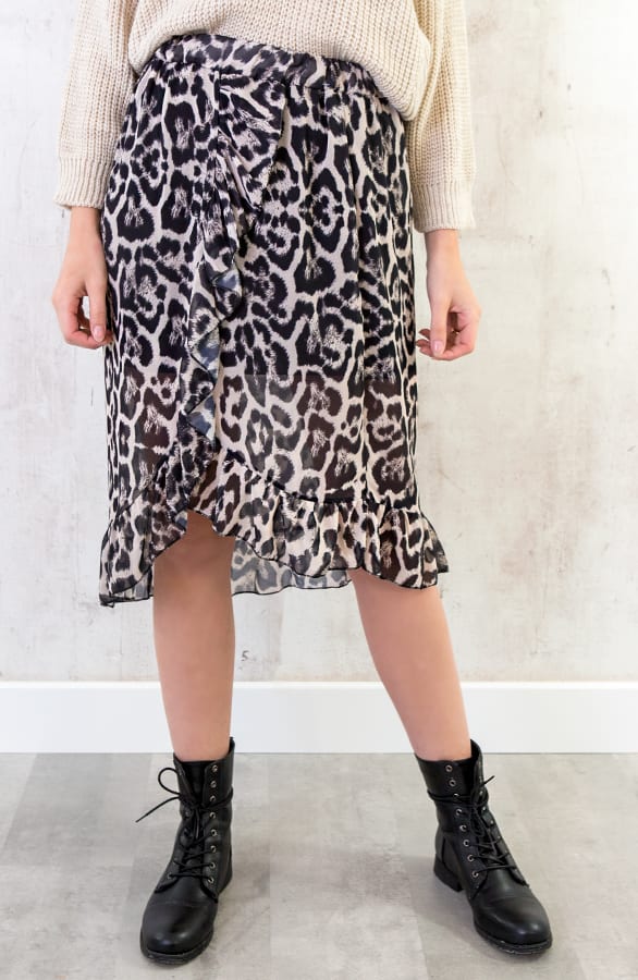 Leopard Ruches Rok Beige – shoparchief, foto 5