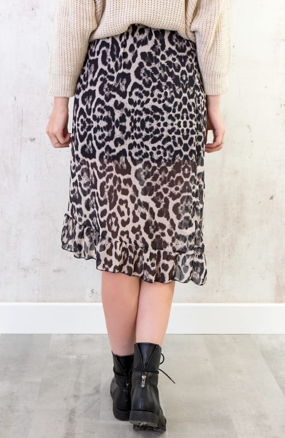 Leopard Ruches Rok Beige – shoparchief, foto 7