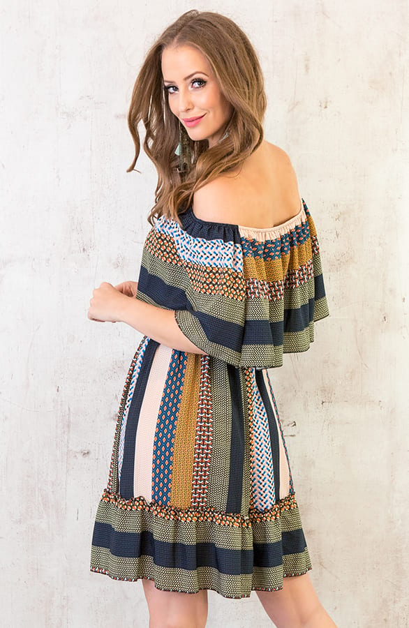 Noa Patchwork Jurk Army – shoparchief, foto 3