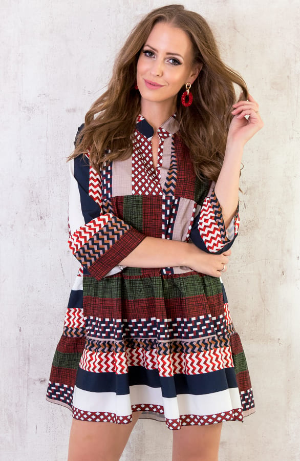 Fay Patchwork Tuniek Bordeaux – shoparchief, foto 2