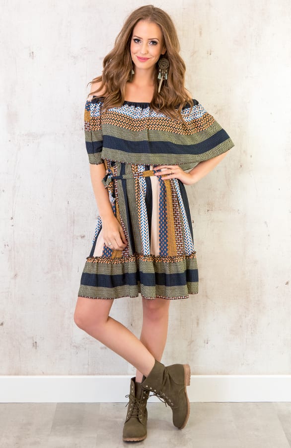 Noa Patchwork Jurk Army – shoparchief, foto 5