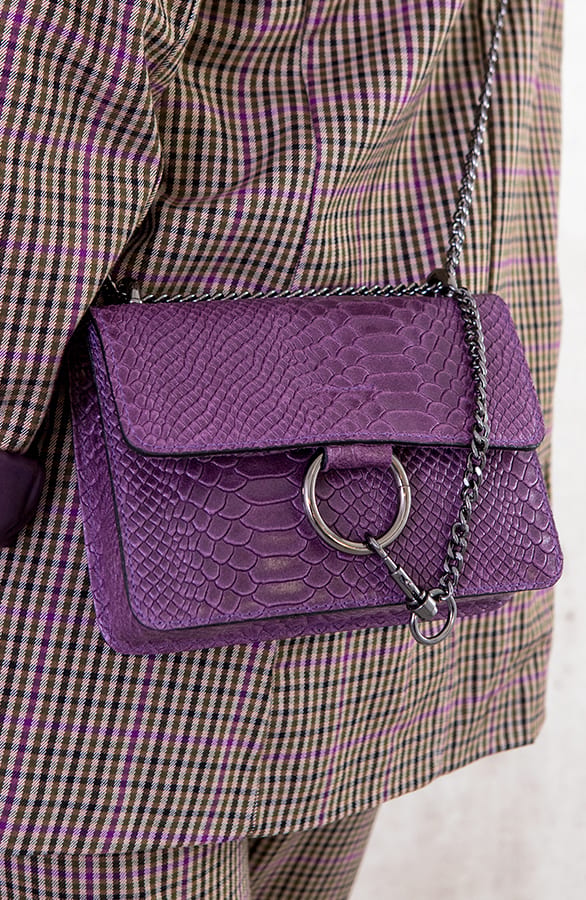 Leren Slangenprint Tas Paars – shoparchief, foto 5