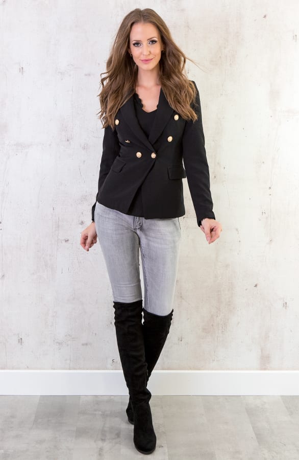 Button Blazer Zwart – shoparchief, foto 7