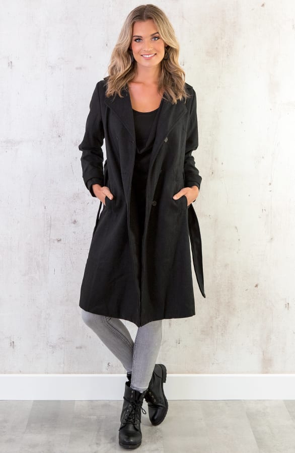 Trenchcoat Zwart – shoparchief, foto 2