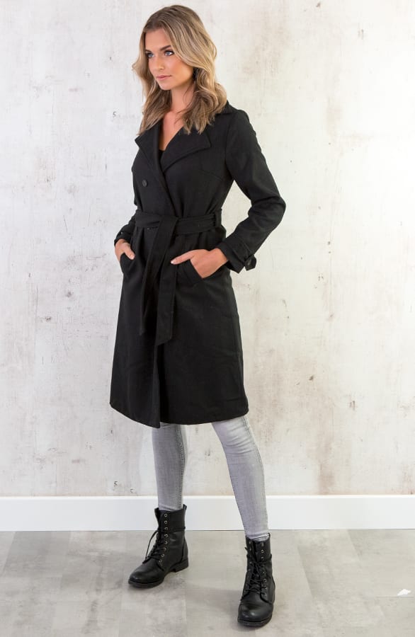 Trenchcoat Zwart – shoparchief, foto 3