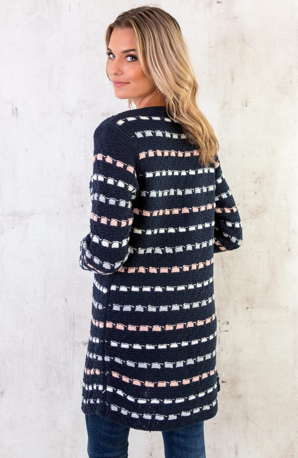 Gebreid Strepen Vest Marine – shoparchief, foto 5
