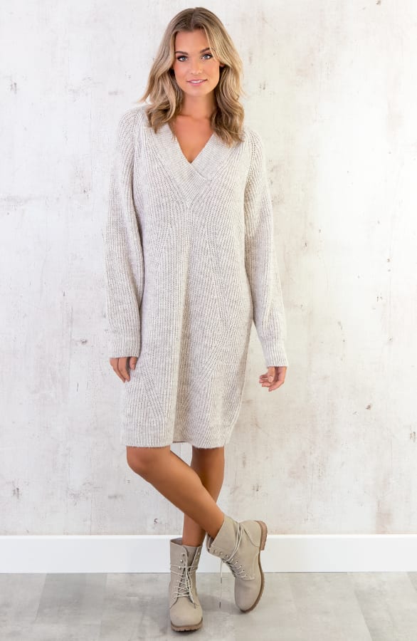 Oversized Tuniek Gebreid Beige – shoparchief, foto 2