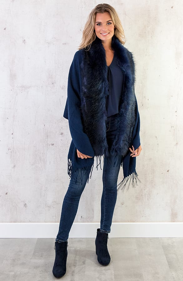 Fake Fur Sjaal Marine – shoparchief, foto 4