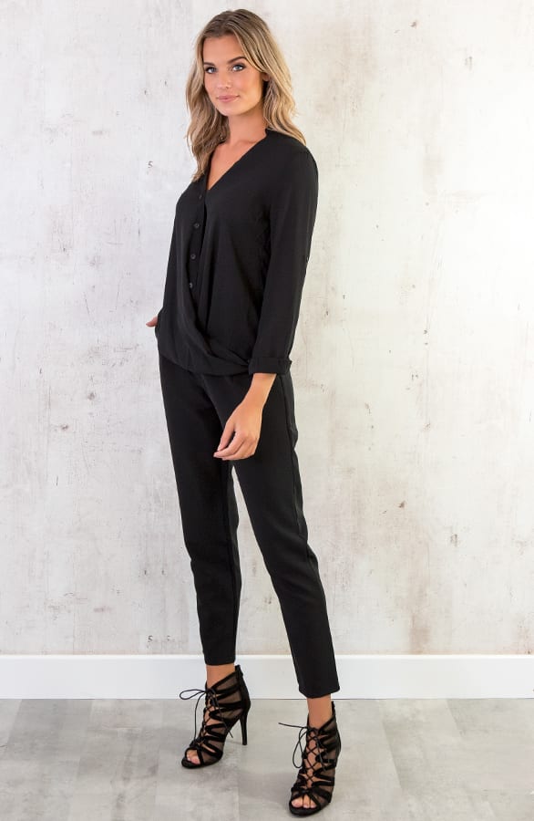Pantalon Met Riem Zwart – shoparchief, foto 5