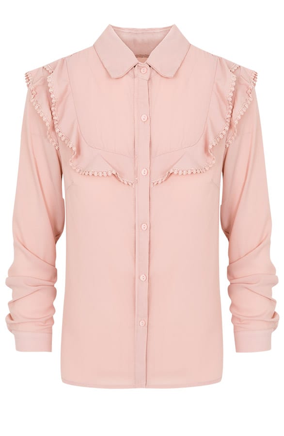 Blouse Met Ruches Roze – shoparchief, foto 1