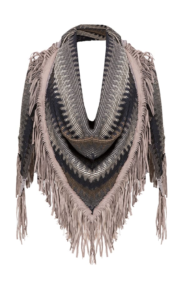Fringe Zigzag Sjaal Marine – shoparchief, foto 1