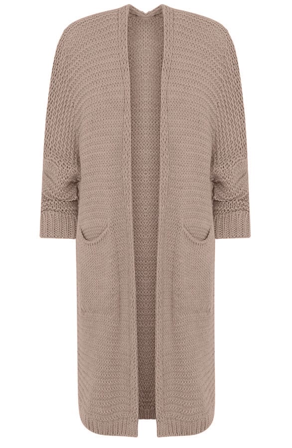 Gebreid Vest Lang Taupe – shoparchief, foto 1