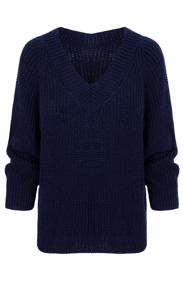 Gebreide Basic Trui Marine – shoparchief, foto 1
