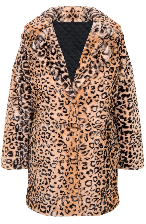 Leopard Luxury Coat Bruin – shoparchief, foto 1