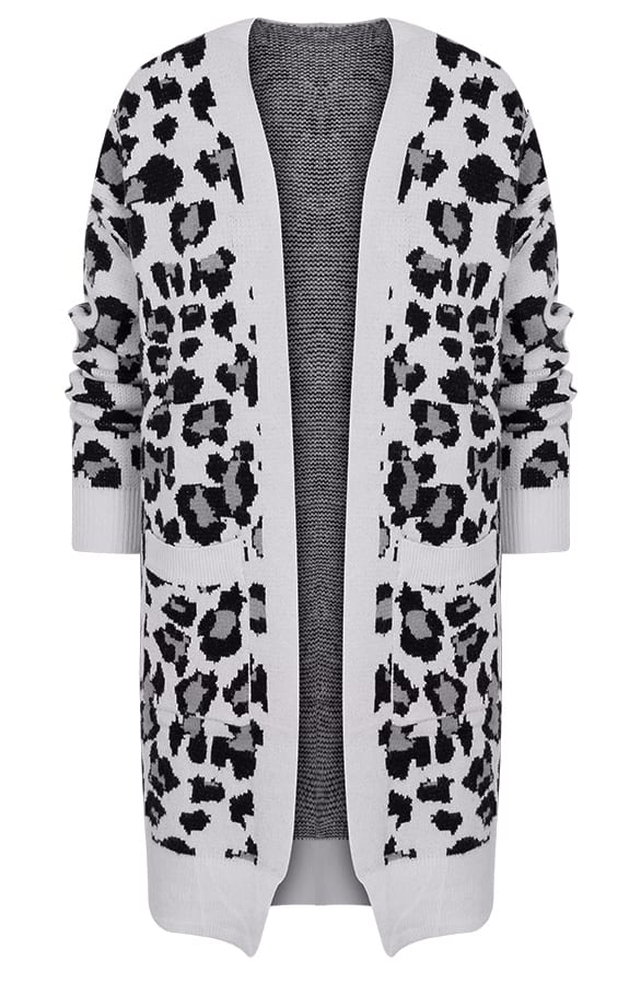 Leopard Vest Lang Grijs – shoparchief, foto 1