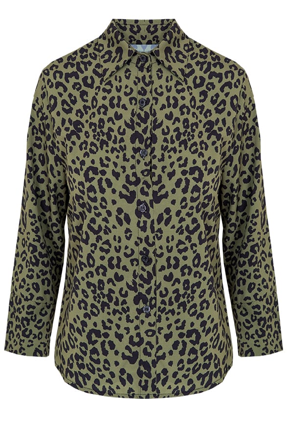 Panterprint Blouse Legergroen – shoparchief, foto 1