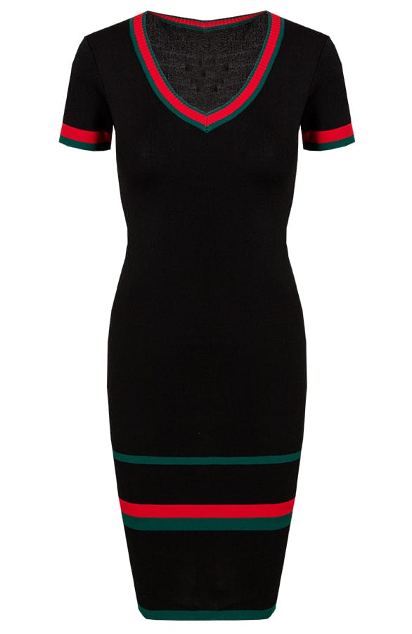 Stretch Jurk Groen Rood – shoparchief, foto 1