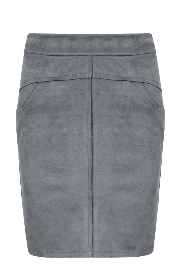 Suede Rok Grijs – shoparchief, foto 1
