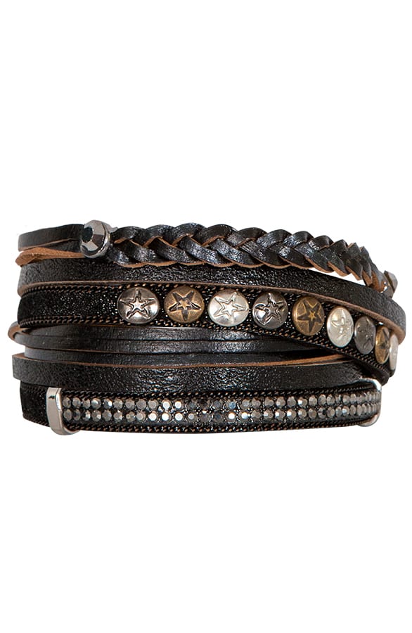 Wikkelarmband Stone Zwart – shoparchief, foto 1