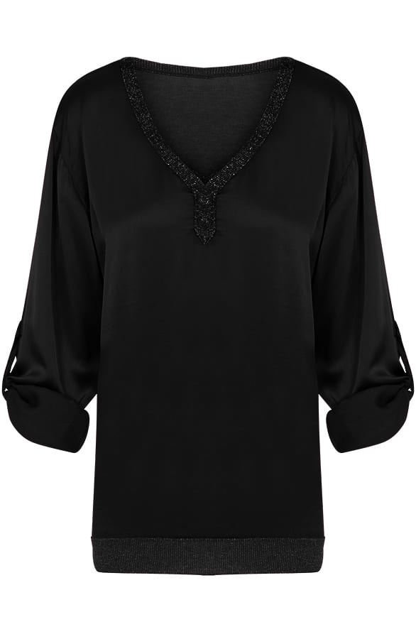 Zijde Blouse Zwart – shoparchief, foto 1