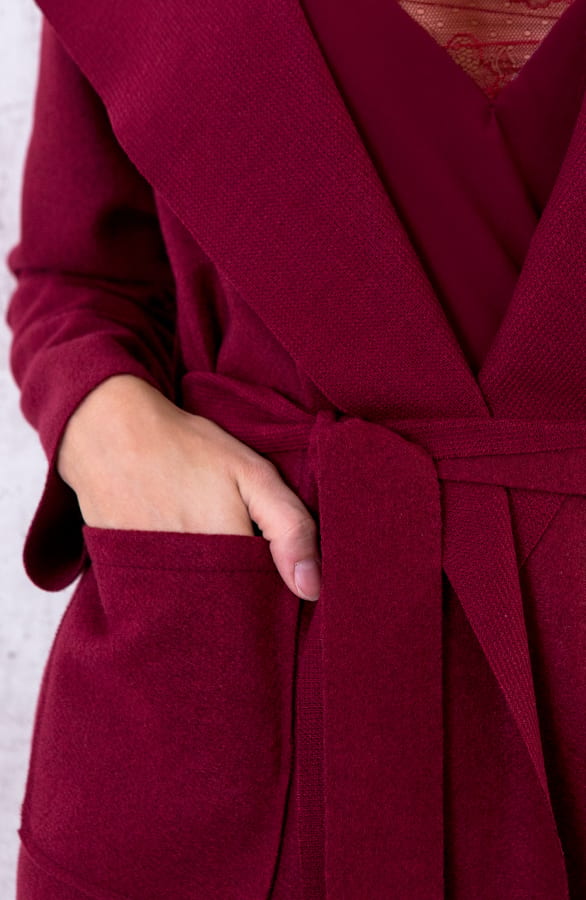 Wanted Coat Long Bordeaux – shoparchief, foto 4