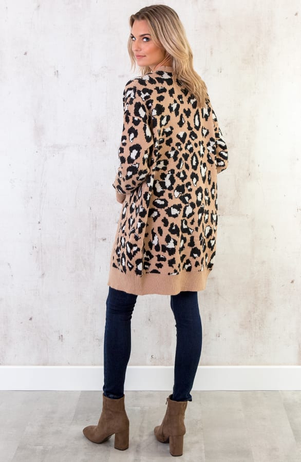 Leopard Vest Lang Camel – shoparchief, foto 4