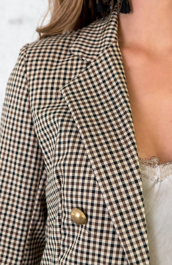 Geblokte Button Blazer – shoparchief, foto 5