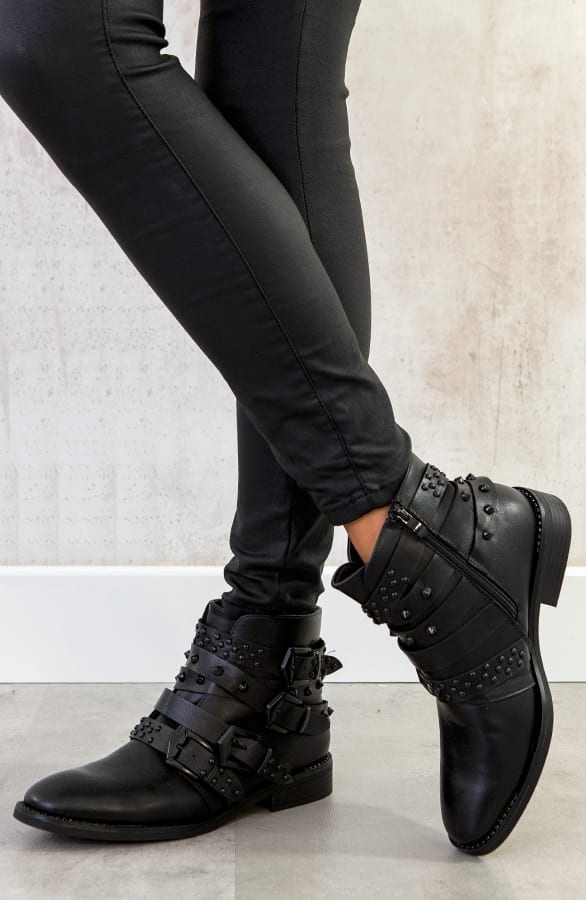 Biker Boots Buckle Black – shoparchief, foto 3