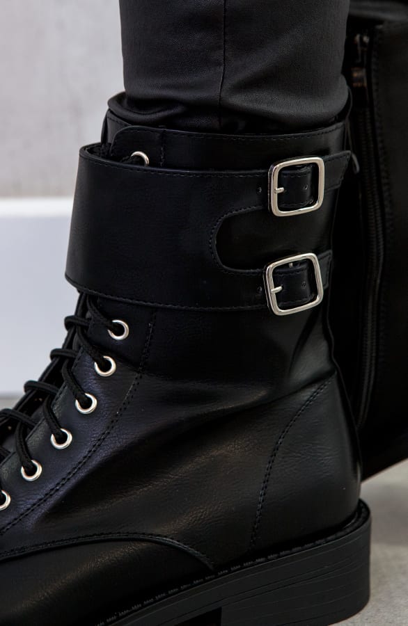 Biker Boots Wanted Zwart – shoparchief, foto 3