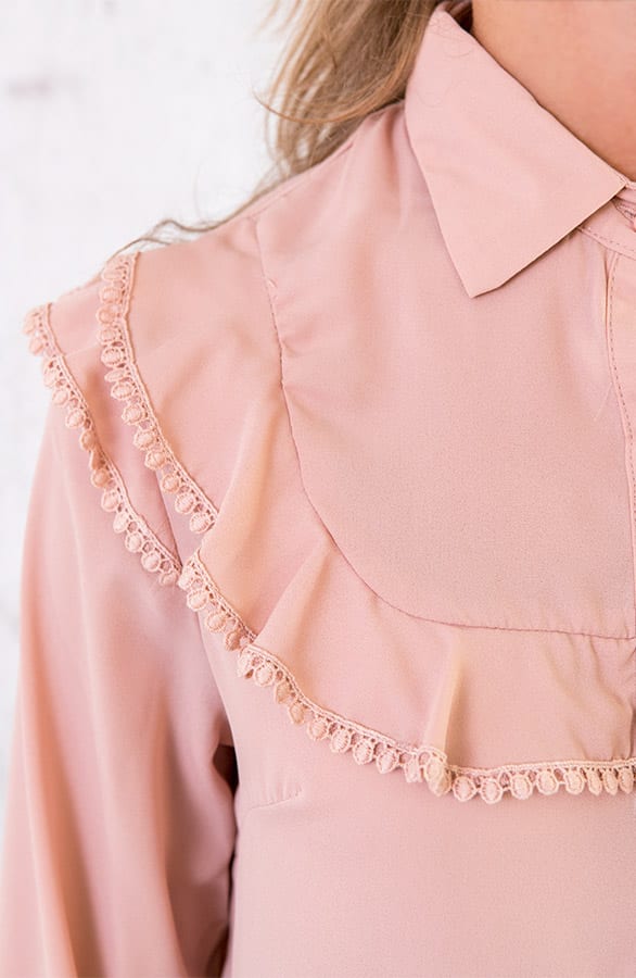 Blouse Met Ruches Roze – shoparchief, foto 4