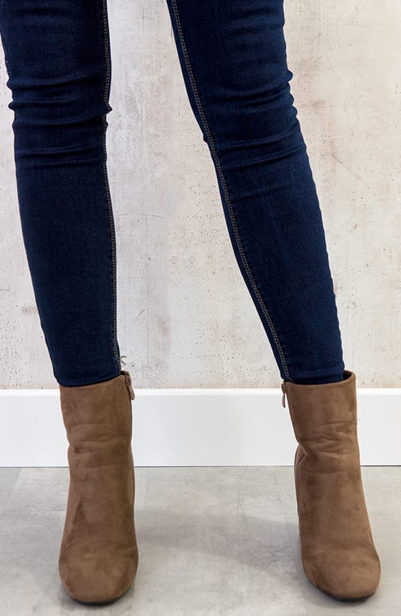 Suede enkellaarzen Taupe – shoparchief, foto 3