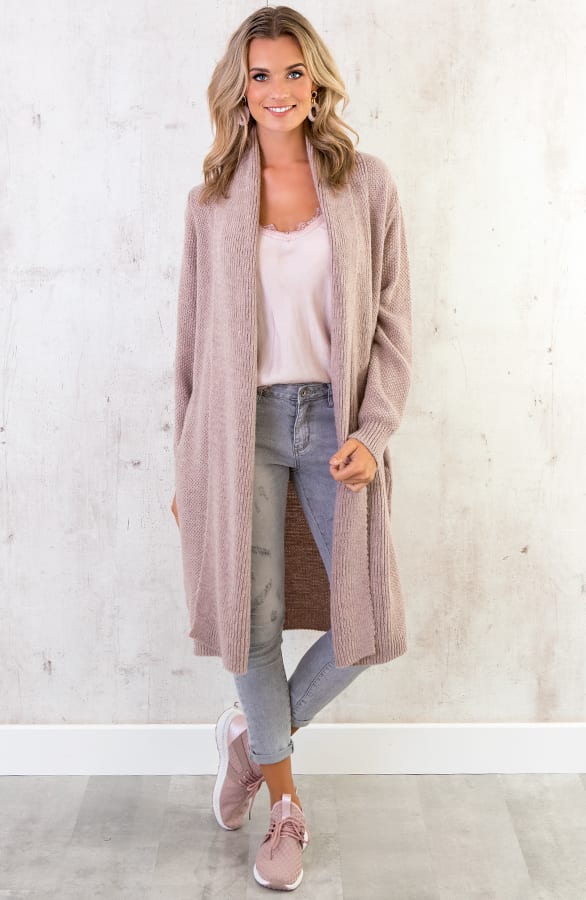 Lang Gebreid Vest Roze – shoparchief, foto 2