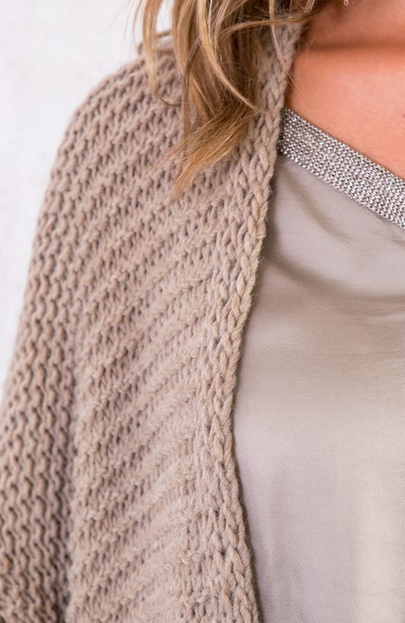 Gebreid Vest Lang Taupe – shoparchief, foto 5