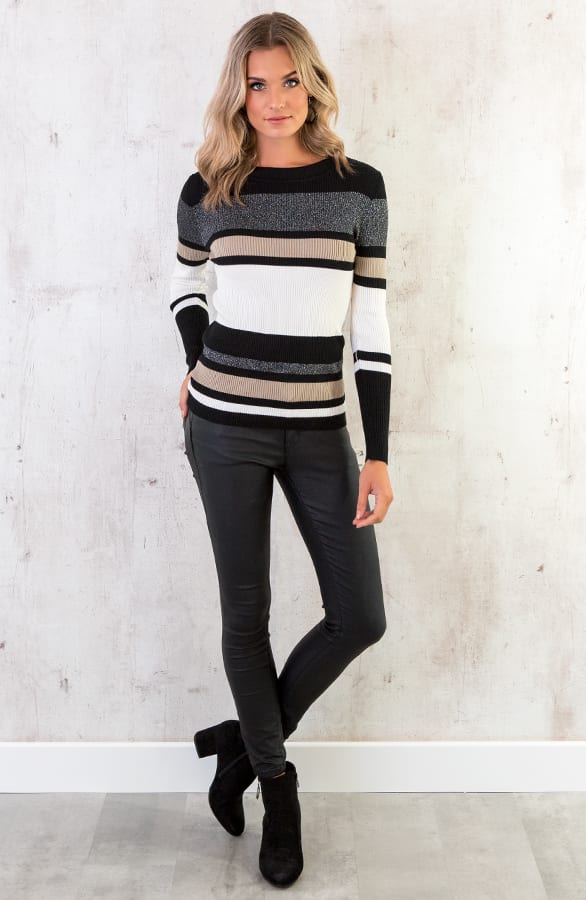 Trui Met Strepen Limited Taupe – shoparchief, foto 3