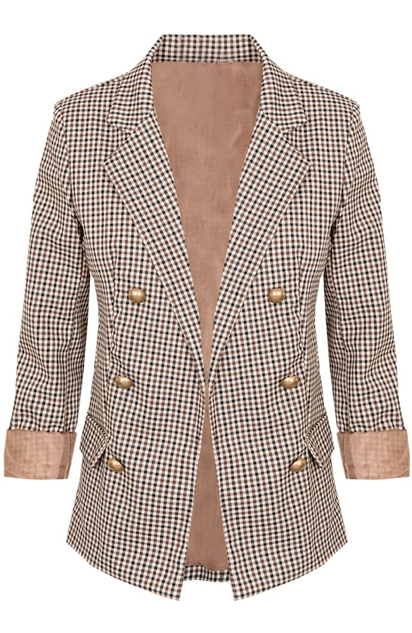 Geblokte Button Blazer – shoparchief, foto 1
