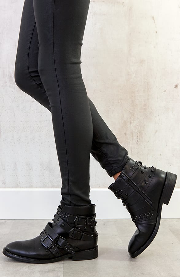 Biker Boots Buckle Black – shoparchief, foto 2