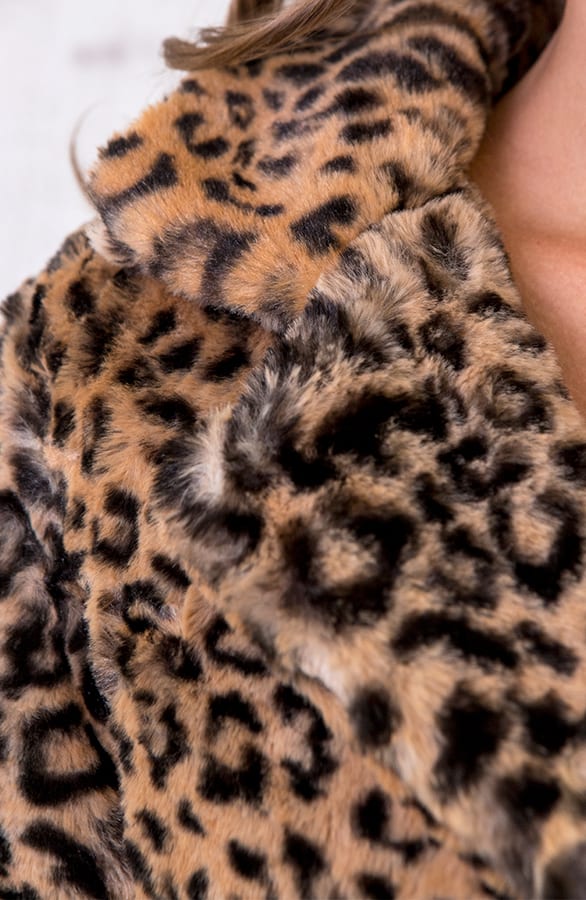 Leopard Luxury Coat Bruin – shoparchief, foto 4